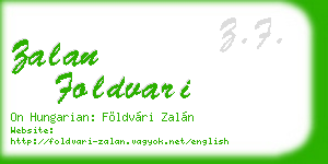 zalan foldvari business card